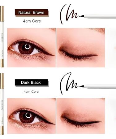 Non-smudging Waterproof Long-lasting Eyeliner Pencil Quick Drying Long Lasting Waterproof and Sweat Proof Eyeliner Extra Fine Eyeliner with Sharpener (01#Natural Brown*2) - Buy Online on GoSupps.com