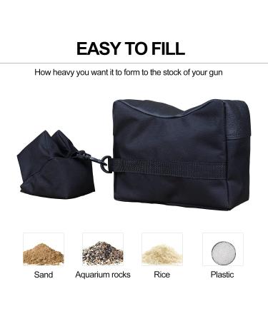 KOSIBATE Shooting Rest Bag w/ Rear Squeeze Bag - Gun & Rifle Sandbag for Precision Shooting | Black - Buy Online on GoSupps.com