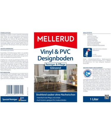 Mellerud Vinyl & PVC Cleaner | 1L Shiny Floor Care | Reliable Cleaning for Vinyl Design PVC & Linoleum Floors - Buy Online on GoSupps.com