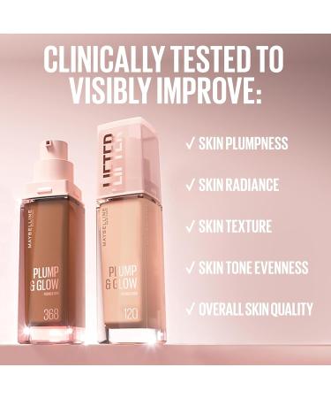 Maybelline New York Lifter Plump & Glow - Fond de Teint - Repulpe et Illumine Instantan ment - Fini Uniforme Lift et Radieux - Teinte : 120-30 ml - Buy Online on GoSupps.com