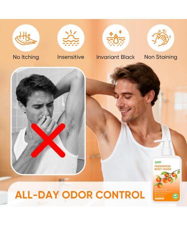 GPP Persimmon Body Wash for Body Odor Control Natural Deodorant Soap for Old People Smell Smelly Feet Deodorant Body Odor Eliminator Gentle for Sensitive Skin Persimmon Soap Bar for Women & Men - Buy Online on GoSupps.com