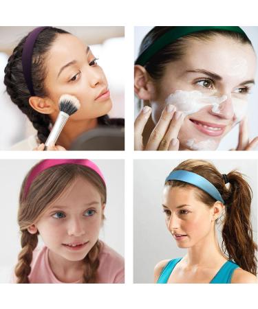 Satin Wide Non-slip Ribbon Hairband Set - 18 Pieces Hard Headbands for Women & Girls - 1.18 inch - Buy Online on GoSupps.com