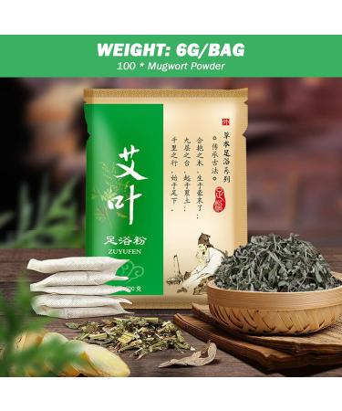 Detox Foot Soak 100 Bags Natural Mugwort Powder Foot Spa Soak Disposable Portabe Herbal Foot Soak for Home Travel Gift Foot Spa Soak - Buy Online on GoSupps.com