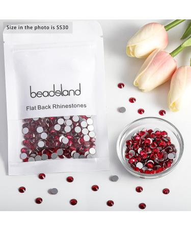 Beadsland 288 Flat Back Rhinestones for Nails - SS30 Red Nail Crystals (6.4-6.6mm) - Perfect for Nail Art & DIY Projects - Buy Online on GoSupps.com