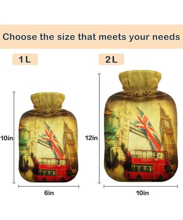 Naanle London Big Ben Heat Bottle - 1L Transparent Hot Water Bottle for Bed Hand & Feet Warmer - Pain Relief & Cold Therapy - Buy Online on GoSupps.com