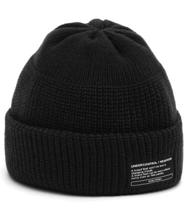 UNDERCONTROL Winter Fisherman Beanie - Unisex Free Size Black Watch Cap - Buy Online on GoSupps.com