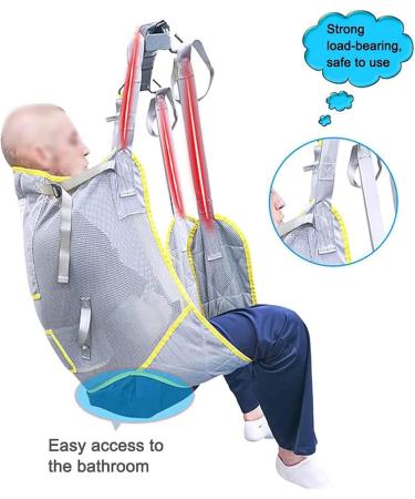 Transfer Silent Lift for Toileting & Bathing Aids - 507 lbs Capacity | Full-Body Divided Legs Padded Belts for Lumbar Support - Buy Online on GoSupps.com