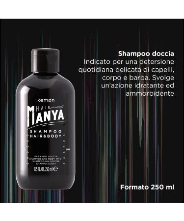 Kemon Hair Manya Shower Gel mild shower shampoo for body hair and beard 3in1 care for men 250 ml - Buy Online on GoSupps.com