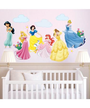 DecalMile Princess Wall Stickers Murals Removable Vinyl Fairy Wall Decals for Girls Room Nursery Baby Bedroom