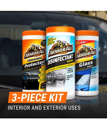 Armor All Car Cleaning Wipes Variety Pack - Disinfectant, Glass Cleaner, Protectant - 3 Pack for Cars, Trucks, Motorcycles - Buy Online on GoSupps.com