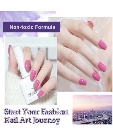 Pink Nail Polish - Dusky Pink Nail Varnish - Summer Coloured Grey Pink Quick Dry Nail Varnish - Water Based Chip Resistant No Need UV Air Dry DIY Nail Art (Dark Pink) - Buy Online on GoSupps.com