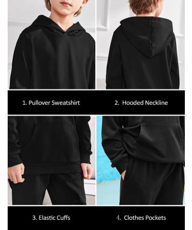 Arshiner Boys Pullover Hoodie Sweatshirt Set, Size 9-10 Years - Black - Buy Online on GoSupps.com