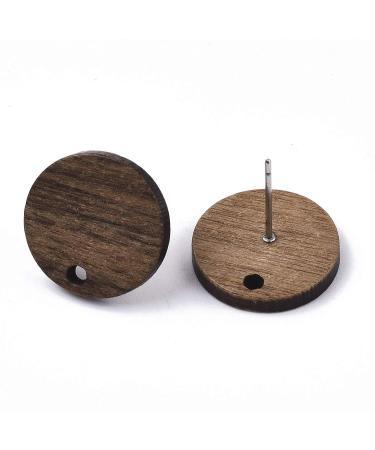 Pandahall 20 Pairs Walnut Wood Flat Round Earring Findings, Coconut Brown Dangle Stud Pendants - DIY Wooden Earrings Making - Buy Online on GoSupps.com