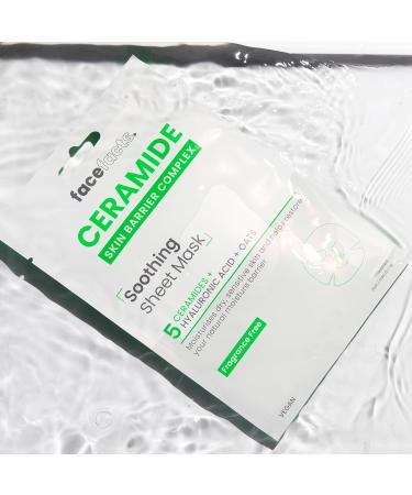 Ceramide Soothe & Protect Gift Set | Soothing Sheet Mask Moisturising Gel Cream 50ml Replenishing Eye Cream 15ml & Repairing Serum 30ml 5 Ceramides Hyaluronic Acid and Oats - Buy Online on GoSupps.com