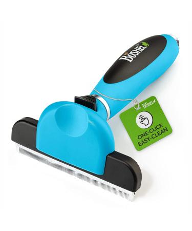 BOSHEL Deshedding Dog Brush Upgraded Easy Clean Dog Grooming Brush Reduces Shedding Up To 95% - Anti-Slip Handle - Stainless Steel Undercoat Deshedding Tool For Dogs & Cats of Long & Short Hair Pet