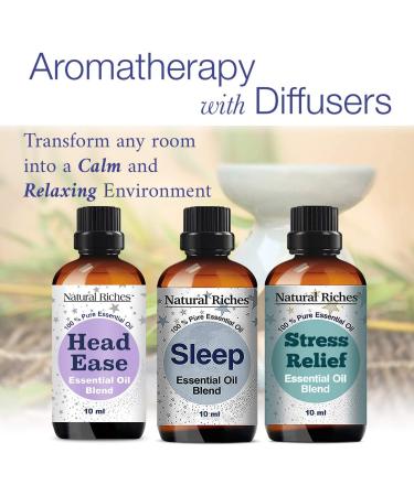 Natural Riches Tranquility Serenity Essential Oil Blends Set - Calm Sleep, Headache Relief - 3 x 10ml - Buy Online on GoSupps.com