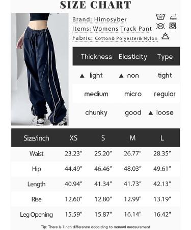 Himosyber Women's Navy Y2K Parachute Pants - Elastic Waist Baggy Track Trousers | Medium - Buy Online on GoSupps.com