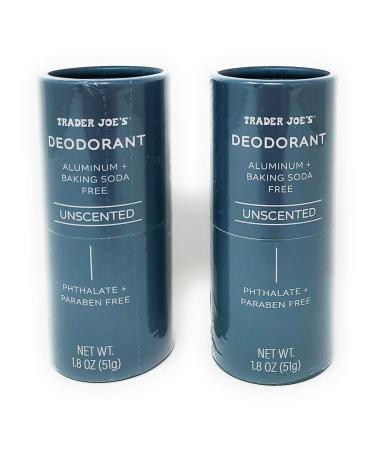 Generic Trader Joe's Unscented Deodorant - Aluminum-Free & Baking Soda-Free - Pack of 2
