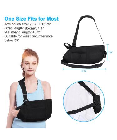 Arm Sling for Shoulder - Breathable Mesh Immobilizer with Waist Strap | Support for Broken Arm Wrist Elbow & Shoulder Injury - Unisex Left/Right Fit - Buy Online on GoSupps.com