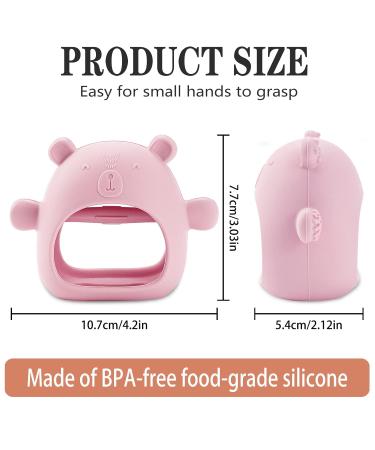 Zorra Baby Biting Glove & Silicone Teething Ring | Soft BPA-Free Baby Soothing Toy from 3 Months | Promotes Visual & Motor Skills | Pink - Buy Online on GoSupps.com