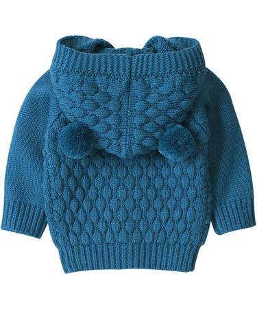 Puseky Baby Knit Sweater with Hooded Ears - 6-12 Months, Denim Blue - Buy Online on GoSupps.com