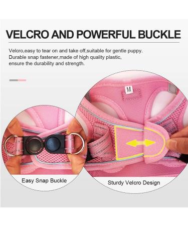 Suredoo Reflective Dog Harness & Leash Set - Anti-Train Chest Harness for Small Dogs Puppies & Cats (Pink L) - International Shipping Available - Buy Online on GoSupps.com