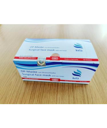 Kela OP Mask - 250x Blue Medical Masks | 100% Made in Germany | Oeko-Tex Standard | Premium MNS Type IIR Disposable Respiratory Protection - Buy Online on GoSupps.com