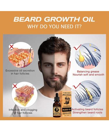 Appoo Beard Growth Oil - Natural Men's Beard Softener & Care Balm for Faster Thicker Beards | 30ml - Buy Online on GoSupps.com