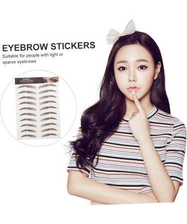 VINTORKY Fake Eyebrow Stickers 9 Sheets Waterproof Eyebrow Stickers Authentic Eyebrows Stickers Eyebrow Tool 3 Proof 21x14.7cm Brown - Buy Online on GoSupps.com