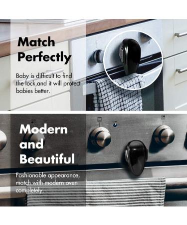 EUDEMON Oven Door Lock & Stove Knob Cover Bundle - 1 Pack Black Oven Door Lock & 6 Pack Clear Stove Knob Covers - Buy Online on GoSupps.com