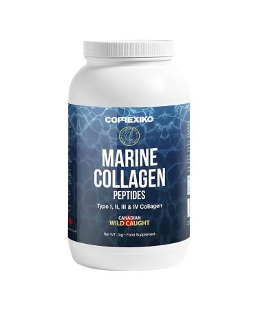 Hydrolyzed Marine Collagen Peptides Powder. Canadian Wild-Caught Fish Skin(Not Scales)-Colageno Hidrolizado en Polvo-Vital Protein Supplement for Skin Hair Joints and Digestion Marine Powder (1kg) 2.21 Pound (Pack of 1)