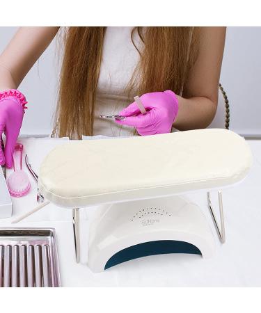 Nail Pillow Hand Rest - Microfiber Leather Arm Cushion Stand for Professional Manicures (White) - Buy Online on GoSupps.com