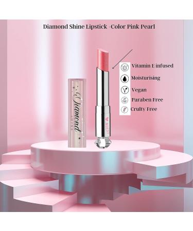 Nuest Diamond Shine Metallic Sparkle Lip Color - 8 Glittery Shades, Cruelty Free & Vegan (Pink Pearl) - Buy Online on GoSupps.com