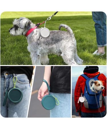 Portable Silicone Dog Training Treat Bags - 2 Pack Easy to Clean Odorless Zip Design Dark Green & White - Buy Online on GoSupps.com