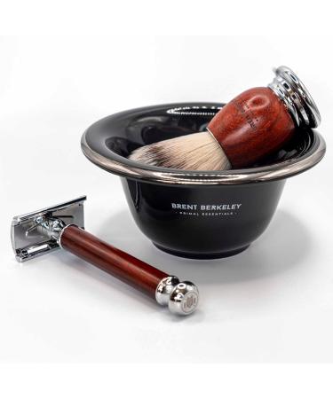 Brent Berkeley Men's Professional Porcelain Shaving Bowl - Black - Perfect for Creamy Soap Foam - 105x50mm - International Shipping - Buy Online on GoSupps.com