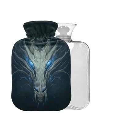 Dragon Head Hot Water Bottle without BAP with Cover 2 l Large Hot Water Bag for Pain Relief