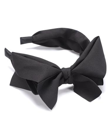 WantGor Women's Big Bow Headband in Black - Knotted Wide Turban Hair Hoop for Stylish Hair Accessories - Buy Online on GoSupps.com