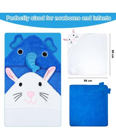 Flyish Direct Baby Bathing Poncho with Hood - 100% Cotton Newborn Towel 70x70 cm - Soft Blue Hooded Towel for Infants - Buy Online on GoSupps.com