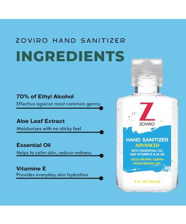 Buy Zoviro Hand Sanitizer Gel 2 Fl Oz - Moisturizing with Essential Oils & Aloe Travel Size Pack of 8 - Rinse-Free Refreshing Scent International Shipping Available - Buy Online on GoSupps.com