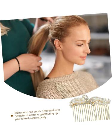 Housoutil Alloy Rhinestone Hair Comb Pearl Hair Clip Bridal Hair Pin Vintage Bridal Comb Hair Barrettes Combs Tiara Bridal Hair Accessories for Wedding Bridesmaid Prom Decorate Rhinestones - Buy Online on GoSupps.com