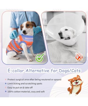 Kuoser Dog Recovery Suit - Breathable Post-Op Body for Male & Female Dogs Anti-Wound Support E-Collar Alternative in Orange & Blue - Buy Online on GoSupps.com