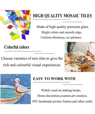 Csdtylh 1100 Pcs Stained Glass Mosaic Tiles for Crafts - Bulk Mosaic Supplies for Home Decoration and DIY Projects - Mixed Shapes - Buy Online on GoSupps.com