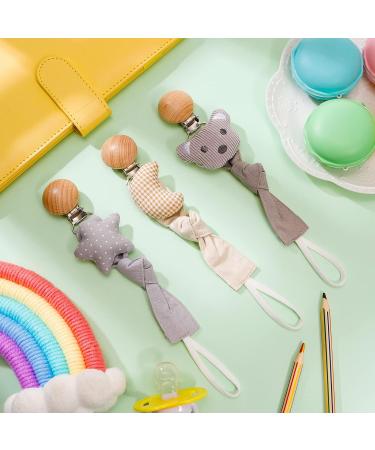 Kunandroc 3 Pcs Baby Dummy Clips | Soother Chain Holder Pacifier Strap for Girls Boys - Buy Online on GoSupps.com