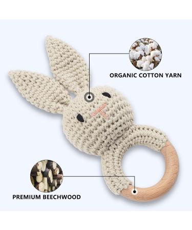 Artestar Greifling Baby Rassel & Bei ring - Eco-Friendly Wooden Baby Toy Gift (Beige Hase) for Newborns - International Shipping - Buy Online on GoSupps.com