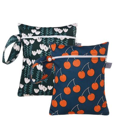 SEAUR 2 pieces of cloth diaper pockets waterproof nast pocket with zipper Portable diaper pockets for baby diaperneln toilet items Color 7 (ES075-012) Color 7 (2 pieces) 18 25 cm