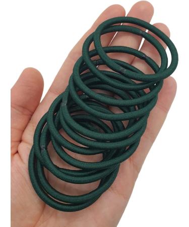 12 PCS Dark Green Elastic Hair Bands - 3mm Ponytail Holders Bulk Hair Ties for Women Men Girls Kids - Buy Online on GoSupps.com