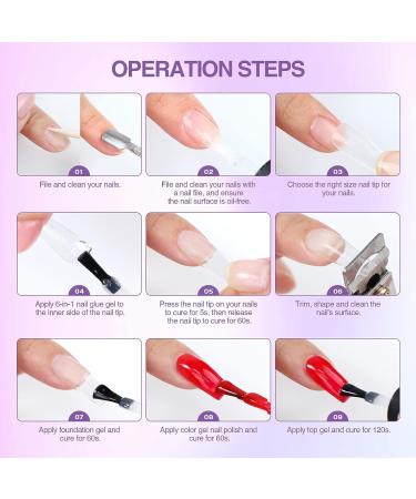 Saviland Medium Coffin Gel Nail Tips 360 PCS - Pre-shaped Clear False Nails for Acrylic Extensions - 15 Sizes - Nail Salon Manicure Gift - Buy Online on GoSupps.com