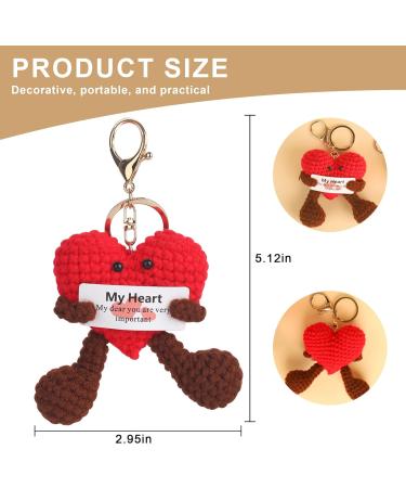 ONECOCOA Valentines Day Gifts for Her/Him Heart Crochet Keychain Positive Potato Funny Gift For Best Friends Men Women Boyfriend Girlfriend Husband Wife Anniversary Valentine's Day Gifts Heart-2 - Buy Online on GoSupps.com