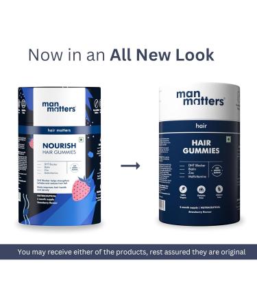 Man Matters Biotin Hair Gummy for Healthy Hair | No Sugar Added | Biotin Gummies with Hair Vitamins | Vitamin A Vitamin C Vitamin E & Zinc | 60 Gummies - Buy Online on GoSupps.com