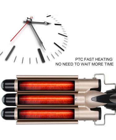 3 Barrel Hair Curling Iron Ceramic Electric Hair Waver Curling Wand Hair Crimper Curling Wand for Curly Hair Styling (US-22mm) - Buy Online on GoSupps.com
